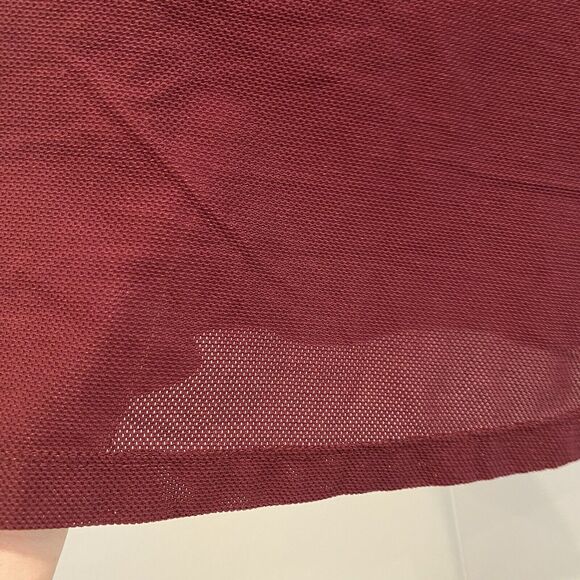 Adidas Cropped Top Women’s 2X Burgundy Red Mesh Athleisure Boxy Semi Sheer - Picture 5 of 9